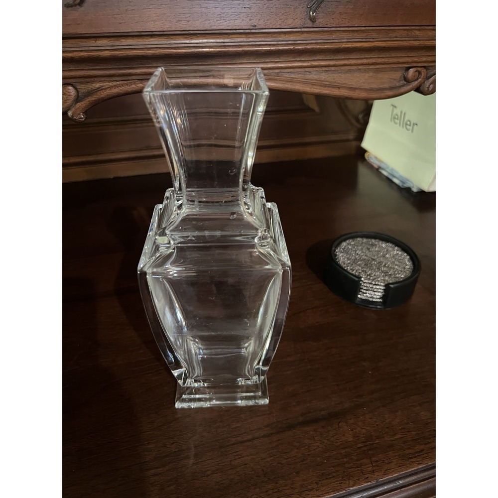 Baccarat Pearl Crystal Vase 10.25"  made in France Minimalist Rare Modern Chic - Picture 5 of 5